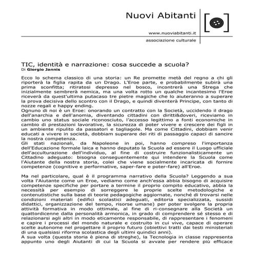 TIC, identità e narrazione: cosa succede a scuola?