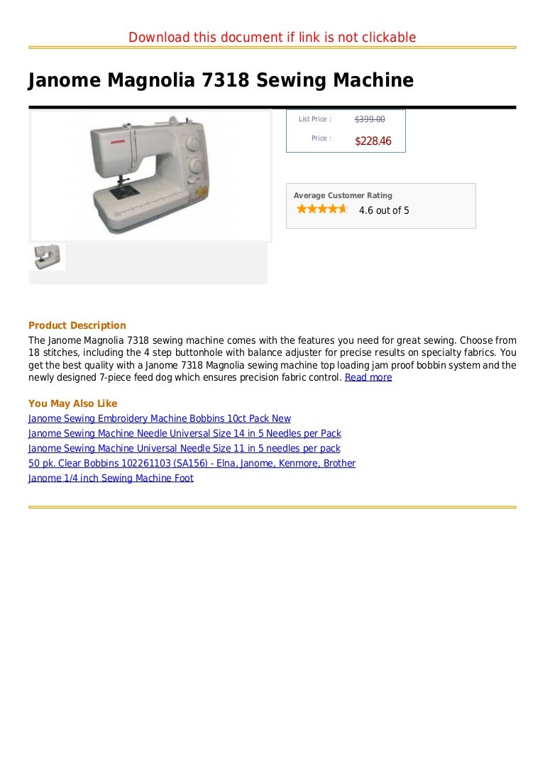 Janome magnolia 7318 sewing machine