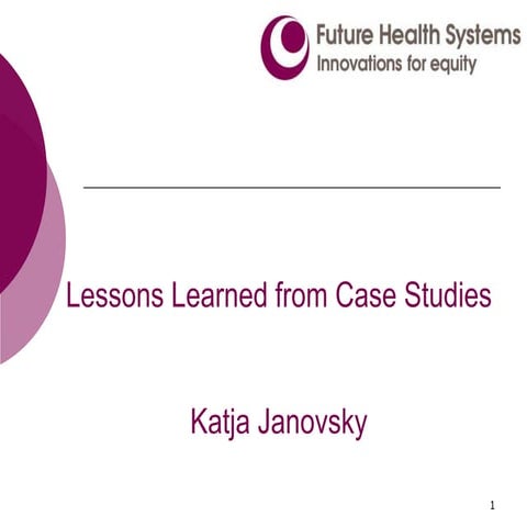 Lessons Learned from Case Studies on Effective Service Delivery