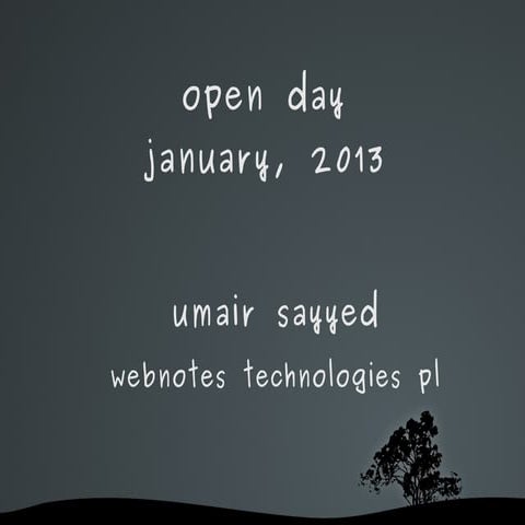 January Open Day Presentation