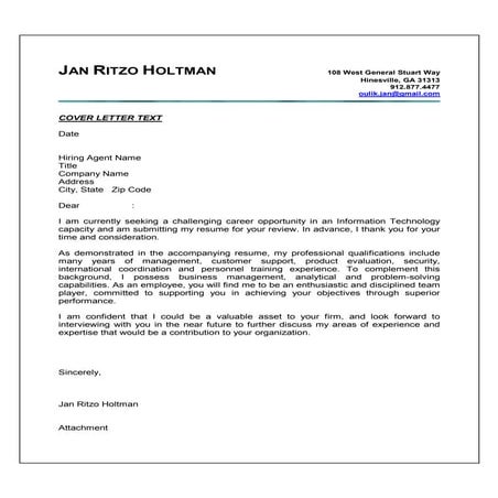 Jan Ritzo Holtman Cover Letter | PDF