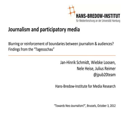 Journalists and participatory media