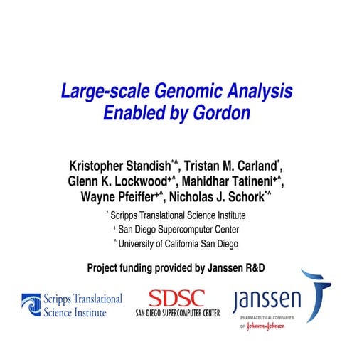 Large-scale Genomic Analysis Enabled by Gordon