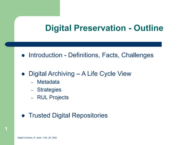 digital Preservation