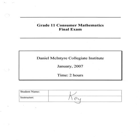 January 2007 exam a answer key