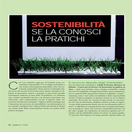 Itasascom 01 2009 Round Table on Sustainability (Dr. Paola Fiore's Interview)