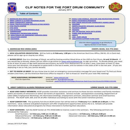 January 2013 CLIF Notes | PDF