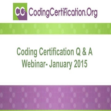 January 2015 Medical Coding Q&A Webinar