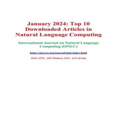 January 2024: Top 10 Downloaded Articles in Natural Language Computing