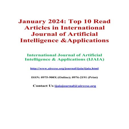 January 2024 - Top 10 Read Articles in International Journal of Artificial In...