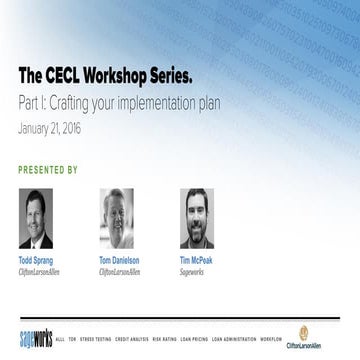 The CECL Workshop Series Part I: Crafting Your Implementation Plan