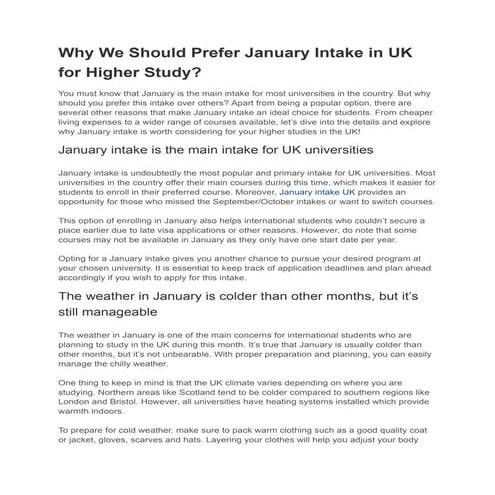 Upcoming Intakes UK: A Comprehensive Guide to Application Deadlines | PPTX