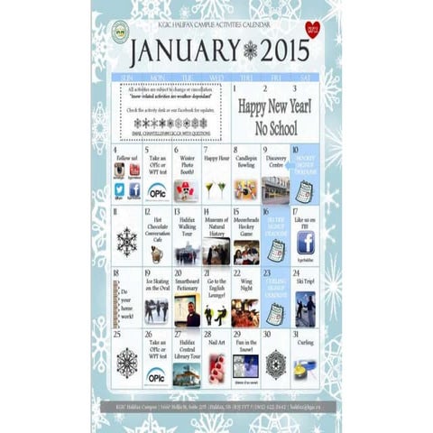 KGIC Halifax- Janaury 2015 Activities