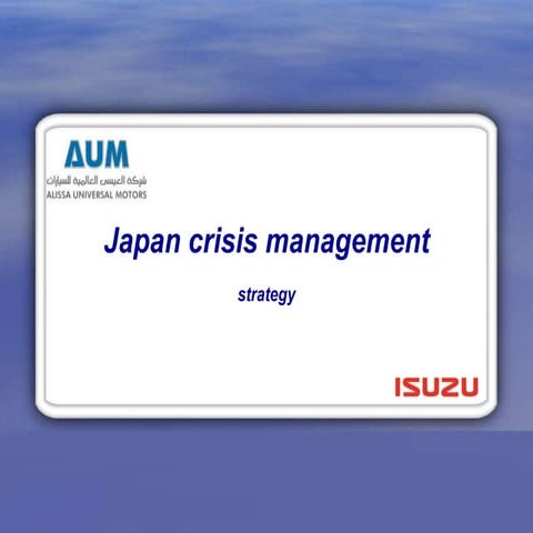 Japan crises management | PPTX