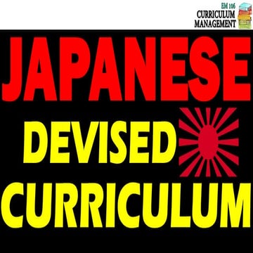 Japanese Devised Curriculum and Curriculum during the Liberation
