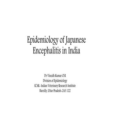 Epidemiology of Japanese encephalitis in India