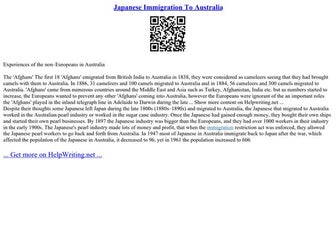 Japanese Immigration To Australia