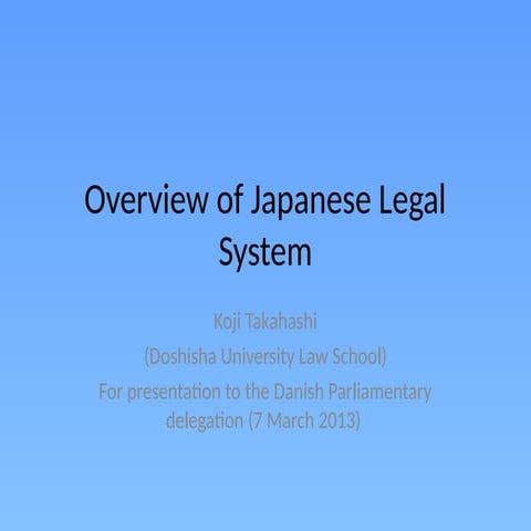 Comprehensive Overview of the Japanese Legal System: History, Reforms ...