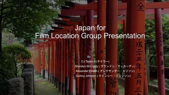 Japan for Film Location Group Presentation