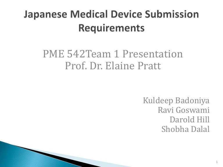 Japanse Medical Device Submission Requirements
