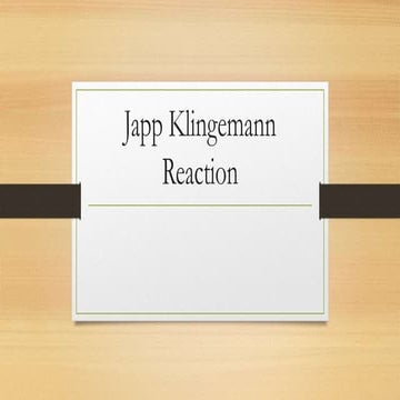 Japp klingemann reaction