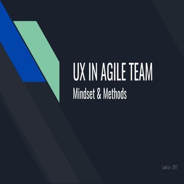 UX IN AGILE TEAM