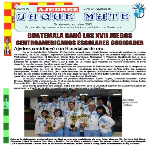 Jaque Mate mes de octubre 2012