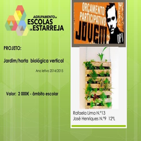 JARDIM/HORTO vertical BIOLÓGICO na Secundária de Estarreja (sede de agrupamento)