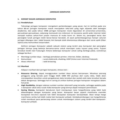 Dasar Jaringan komputer Lengkap