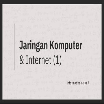 Jaringan Komputer dan Internet Kelas 7 SMP