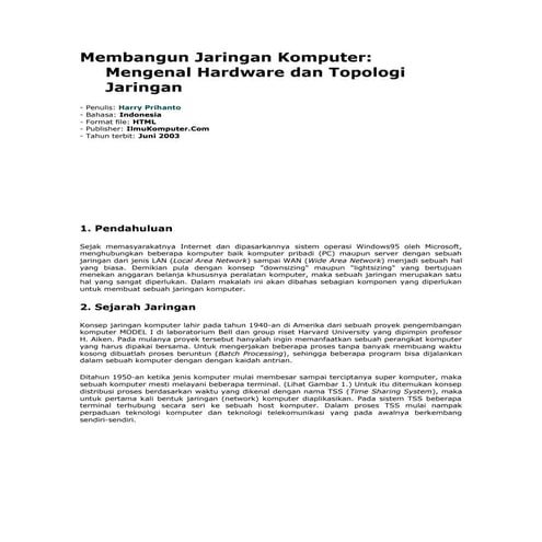 Jaringan topologi dan harware