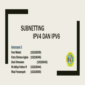 Subnetting IPv4 dan IPv6