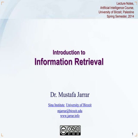 Jarrar: Introduction to Information Retrieval