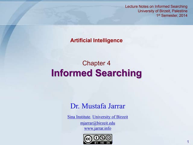 Jarrar: Informed Search  