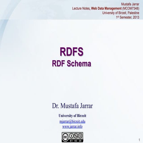 Jarrar: RDFs -RDF Schema