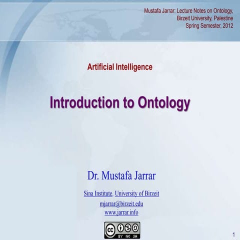 Jarrar: Introduction to Ontology
