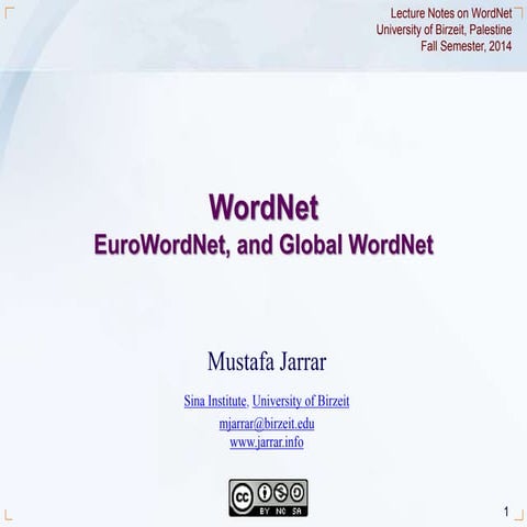 Jarrar: WordNet And Global WordNets
