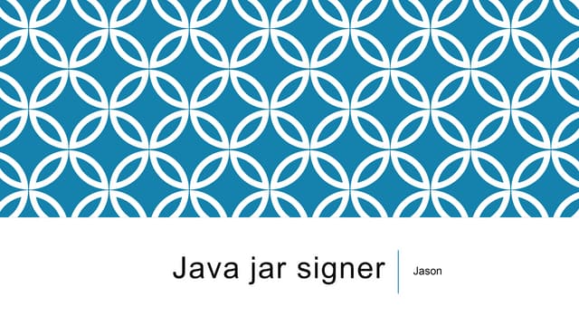 Jar signing