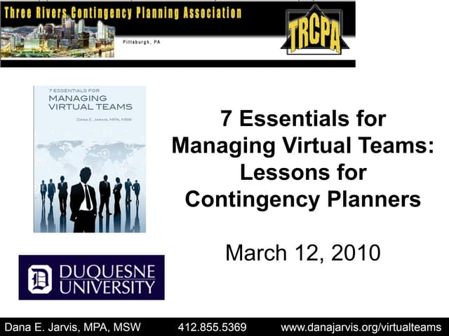 Jarvis trcpa virtual teams and contingency planning