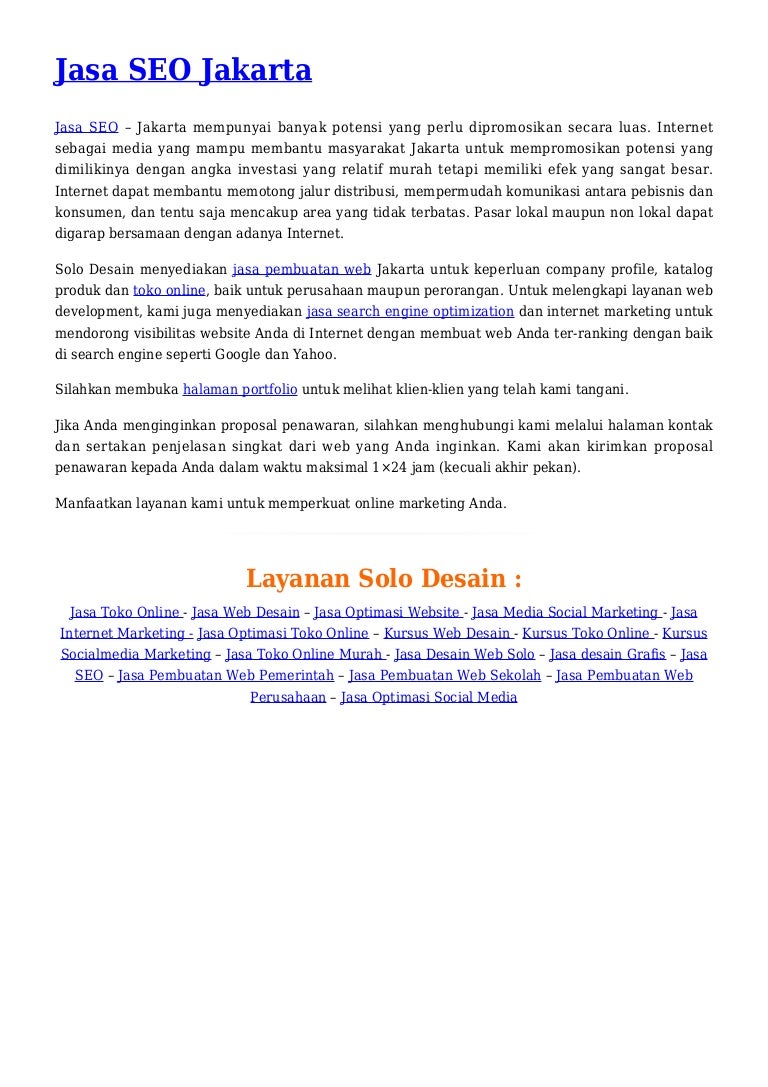Jasa Artikel Seo Jakarta