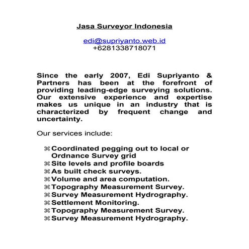 Jasa surveyor indonesia