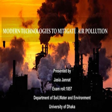 Modern technologies to mitigate air pollution