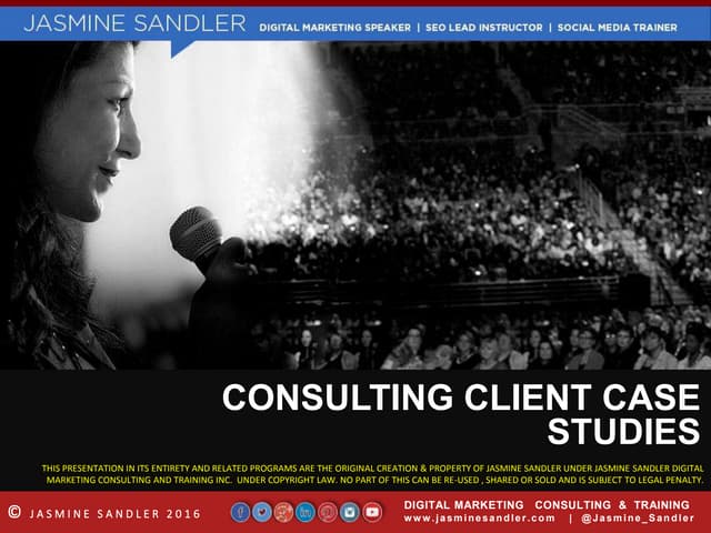 Jasmine Sandler Client Case Studies- Digital Marketing Consultant - Social Me...