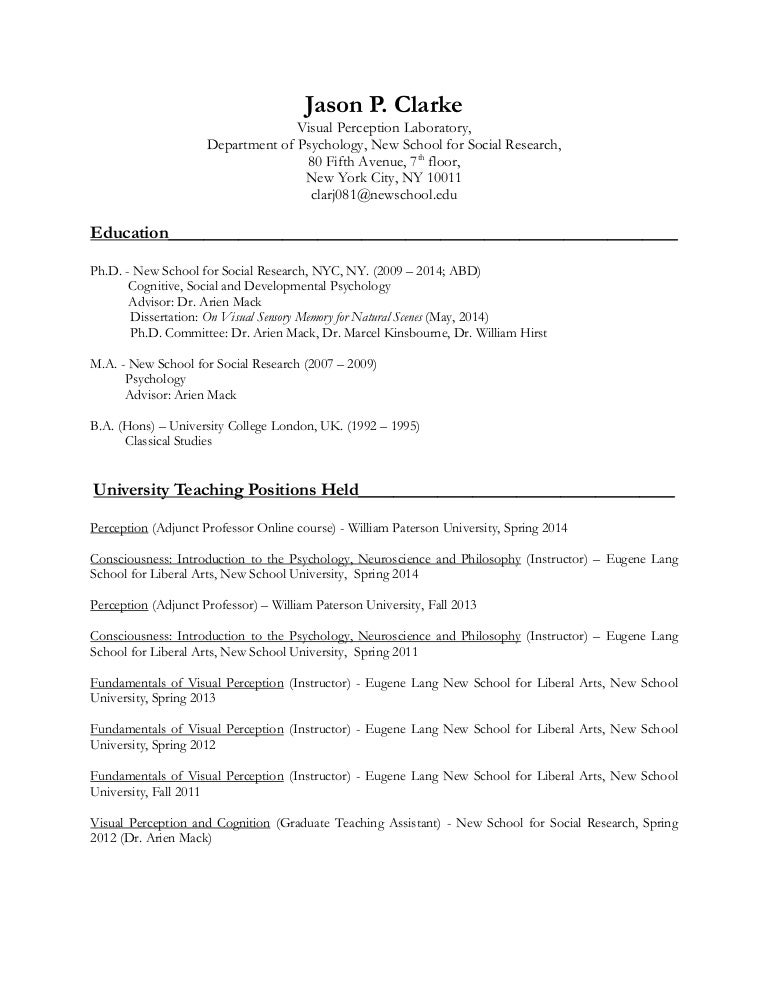 psychology student resumes