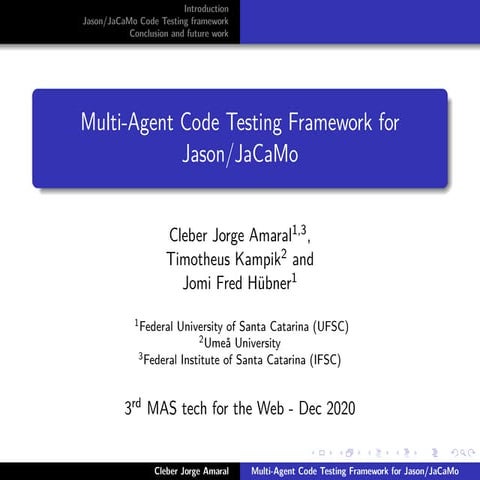 Jason code testing framework | PPT