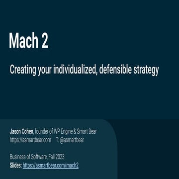 BoSUSA23 | Jason Cohen | Building your Permanent Defensible Strategy