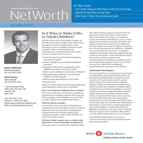 Jason McKersie Summer 2010 Net Worth