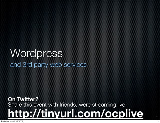 Jason Tucker Wordpress 3rd Party Web Services