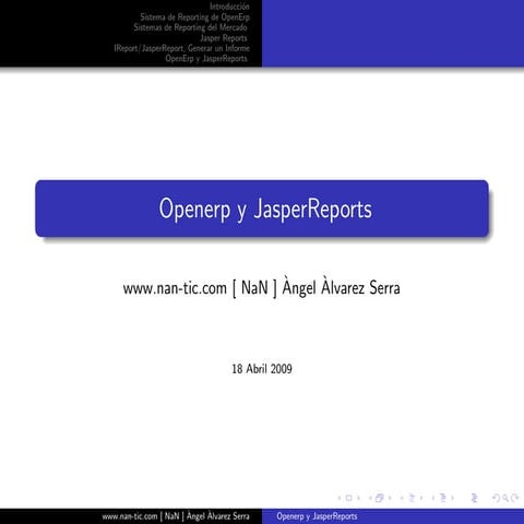 Generación de informes usando Jasper Reports