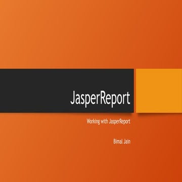 Jaspersoft studio reprting tool presentation